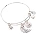BEMI Popular 925 Sterling Silver Plated Engraved Message Charm Expandable Wire Bangle Bracelet for Woman I Love You To The Moon And Back Cat Eye