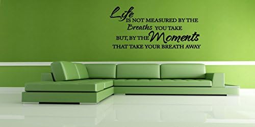 Family Moments that Take Your Breath Away Wall Decal Inspirational Lettering Family Personalized Sign (FA108) 40" Wide X 22" High Black