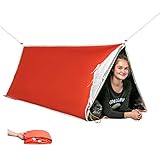 ATEPA Lightweight Compact Outdoor Emergency Tube Tent Waterproof Survival Shelter for 1 Person, Red
