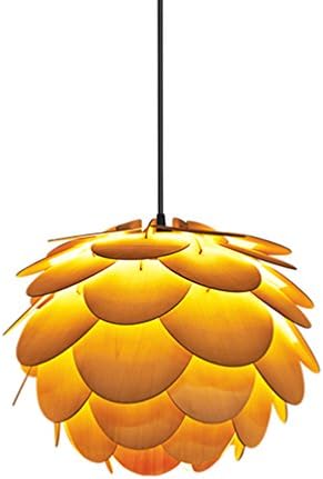 Huewind Modern Designer Funky Style Puzzle DIY Artichoke Layered Ceiling Pendant Pine Cone Light Lamp Shade Wooden