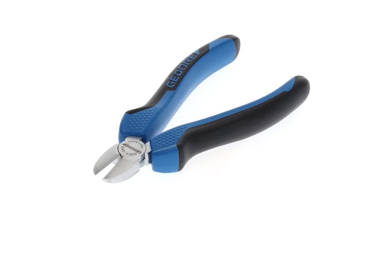 GEDORE Side Cutter for Medium Hard Wire to 1.6 mm Dia., Swedish Pattern, Non-Slip Grips, Hardened, Length 140 mm, 8314-140 JC