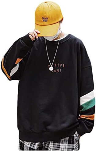 バイバン トレーナー メンズ ゆったり 予約販売 クルーネック パーカー 韓国ファッション 春服 トップス ストリート 切り替え プルオーバーカットソー