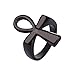 U7 Black Gun Plated Cross Ankh Ring, Size 10