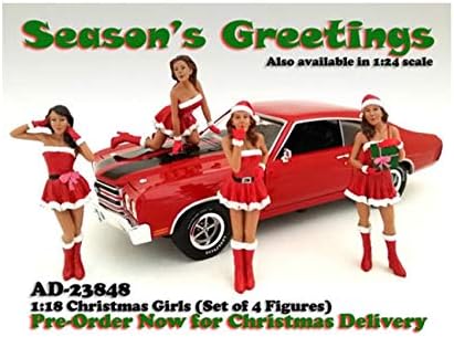 Christmas Girls 4 pieces Figure Set for 1:18 Scale Diecast Model Cars by American Diorama 23848