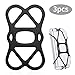 Sinjimoru Cell Phone Band Holder for Portable Charger, Elastic Rubber Silicone Band Lock Holder for Power Bank on iPhone, Security Strap Bike Mount.Silicone Band Holder, Black 3pc