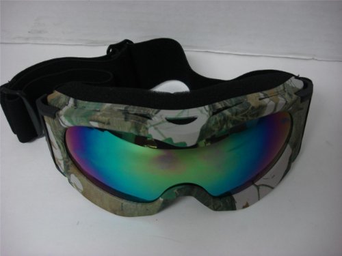 Motorcycle Motocross Off-road Ski Snowboard Race Goggles Green Camo tinted Youth size