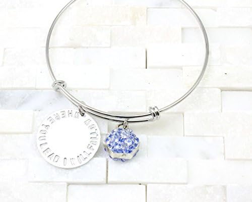 Stacking Adjustable Charm bangle bracelet hexagon stardust- Where you Lead I will Follow