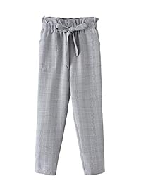 Lazo de cintura alta para dama, pantalones largos con bolsillos