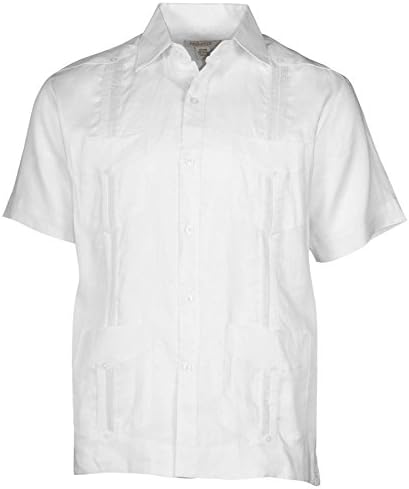 Mojito Collection Men's Big & Tall Linen Guayabera Shirt-White-5X
