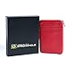 ID STRONGHOLD RFID Front Pocket Wallet Mini Minimalist Wallet Slim Wallet Genuine Leather with Zipper , Red , Small