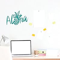 CustomVinylDecor Aloha Wall Decal Sticker Hawaiian Pineapple - Pineapple Decor- Turquoise Vinyl Art Decoration