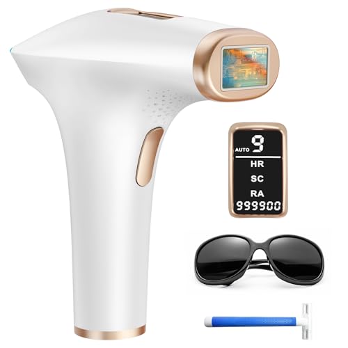 Haarlosy IPL Devices Hair Removal Laser - Painless & Effective Hair Removal Device, 9 Energy Levels, 3 Modes HR/SC/RA with 999,900 Light Pulses for Women, Men, Face, Armpits, Legs, Body