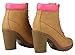 J.J.F Shoes Women JoJo Tan/Fuchia Military Two Tone Lace Up Platform Chunky High Heel Ankle Booties-6