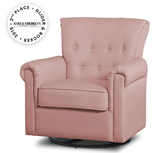 Delta Children Harper Glider Swivel Rocker Chair, Blush