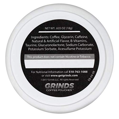Grinds Coffee Pouches 6 Cans of Spearmint Tobacco Free, Nicotine