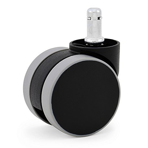 Office Chair Casters Wheels for Hardwood - Heavy Duty Replacement Parts, Protector for Laminate, Desk Floor Mats and Carpet. (Set of 5) Black & gray