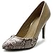 Ollio Women's Shoe High Heel D'Orsay Snake Skin Dress Pump