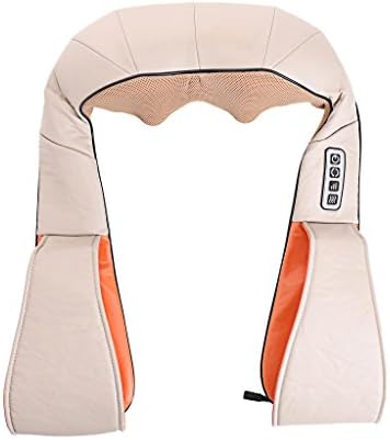 Electric Shiatsu NECK &amp; BACK MASSAGER with Heat - 8 Deep Kneading Rollers , Dual Direction , Multi-Speed Modes to Relieve Headaches , Muscle Stress and Cramps , Tension , Joint Pain , and Circulation