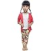 Jastore 3Pcs Baby Girls Flower Clothing Sets Coat+Shirt+Floral Pants (5T) Red