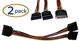 RiteCable (2 Pack) SATA to Dual SATA Power Splitter Cable Hard Drive HDD SSD