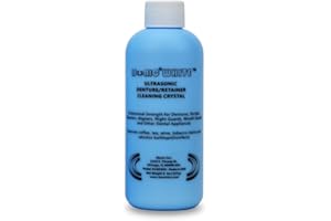 iSonic White CSDW01 Denture/Retainer Cleaning Crystal to Remove Stains, Buildups for all dental/sleep apnea/clear appliances, 8OZ bottle