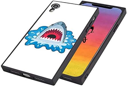 iPhone Xr Case, Big Mouth Shark Beach Premium Phone Case for iPhone Xr Square Back Cover [Scratch-Resistant] + Soft Silicone Bumper [Shock Absorption] for iPhone Xr GEMYON
