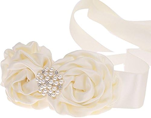 Maternity Pregnancy Sash,Baby Shower Newborn Photography Dress Accessories Belt,Flower Girl Bridesmaids Sash (beige)