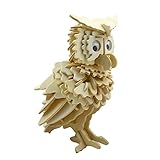 Smilelove 3D DIY Wooden Puzzle Animal Owl Jigsaw Puzzle Wood Blocks for Kids Best Kids Toy Gift Wooden Puzzle Toys Fun Mind Teaser