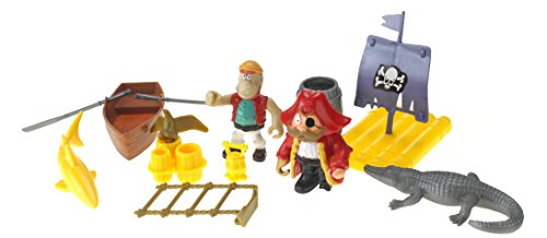 Toy Pirate Ship Playset w/ Ship, Pirates, Cannons, Treasure, Weapons & More!