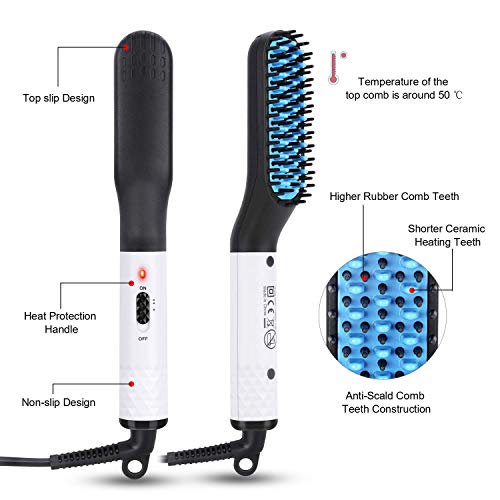 Beard/Hair Straightener Combï¼ŒDreamCatching Electric Comb for Men, Fast Shaping for Beard Grooming, Women Short Hair Straightening Brush