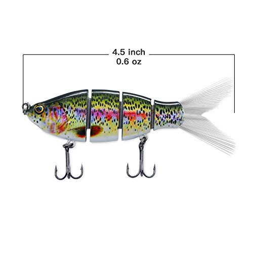 Discover Fish Fishing Lures Bass Trout Muskie 4 Segment Jointed with