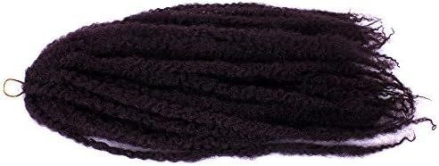 Kinky Twist Hair Crochet Braids Ombre Marley Braid Hair 18inch Senegalese Curly Crochet Synthetic Braiding Hair Bulk Twist Crochet Braids 60 Strands/pack (18inch, 99j)