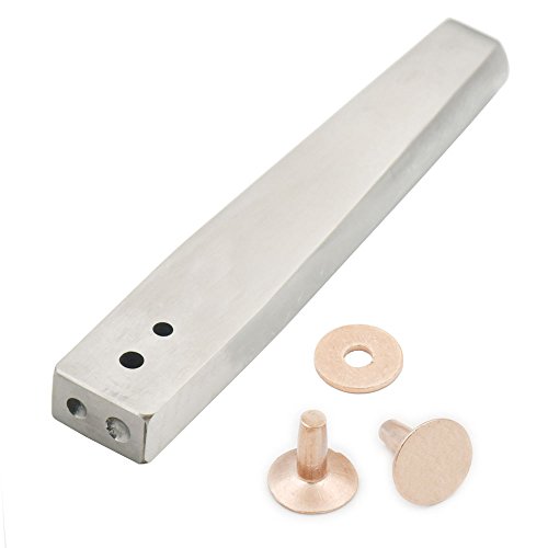 One 304 Burrs Setter Tool Fasteners Permanent and 10 PCS 12mm x 4 x 12mm Solid Red Copper Rivets Gauge Tack