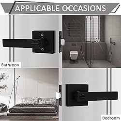 Probrico 2 Pack Square Door Lever Privacy Door Lock
