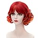 MQ Girls Short Curly Wig Red, Color Wavy Short Wigs for Women 12 Inch Lolita Wigs Halloween Christmas Cosplay Costume Party Wig Fluffy Synthetic Charming Heat Resistant Ombre Wigs (Red)