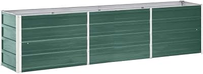 vidaXL Raised Garden Bed Galvanised Steel Anthracite 240x40x45cm