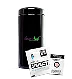 ultravioLeaf 1 Liter (34 fl oz) Premium Coffee & Herb Storage Container | Airtight Smell Proof Black Ultraviolet Glass Jar Canister | Best for Coffee, Tea, Herbs, Spices, Dried Goods