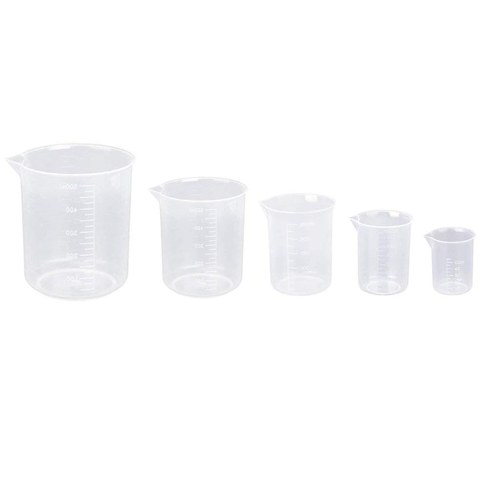 PANYTOW Kitchen Laboratory Plastic Measurement Beaker Measuring Cup 50ml/150ml/250ml/500ml 1 Each