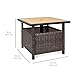 Best Choice Products Wicker Side Table with Umbrella Hole, Square PE Rattan Outdoor End Table for Patio, Garden, Poolside, Deck w/UV-Resistant Frame, Storage Space - Brown