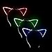 Fun Central BC961, 12 Pcs Assorted LED Cat Ears Headband, Light Up Headwear, Glowing Ear Headbands, Kitty Cat Ears for Rave and Night Party