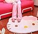 Bestfashion Lovely Big Head Hello Kitty Fuzzy Floor Cushion Mat Pad Bedroom Decoration Footcloth Rug 1 PC White OneSize, Multicolor