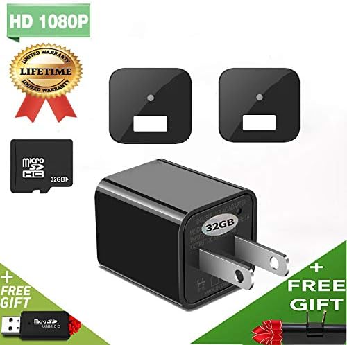 Charger Camera 32GB Included - 1080p USB Hidden Spy Charger Camera - No WiFi - Motion Detection for House Surveillance