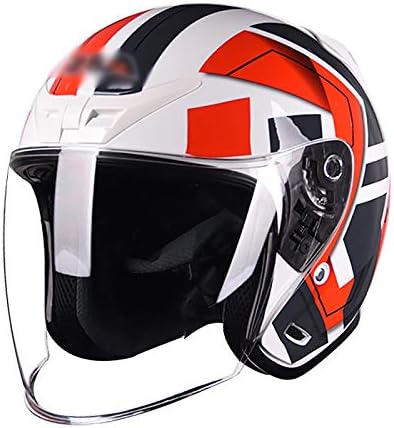 別倉庫からの配送 半帽ヘルメット 3 4オープンフェイスハーフヘルメット クルーザーチョッパースケートボードモペットヘルメット Dotの安全標準 耐衝撃 耐久性 バイクパーツ軽量 完売