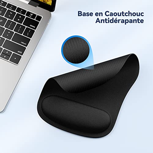 TECKNET Mouse Pad, Ergonomic Mouse Mat with Wrist Rest, Mousepad with Memory Foam, Wear-resistant, Washable, Perfect for Computer, Office, Work