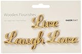 Wood Flourishes Words-Live, Laugh, Love