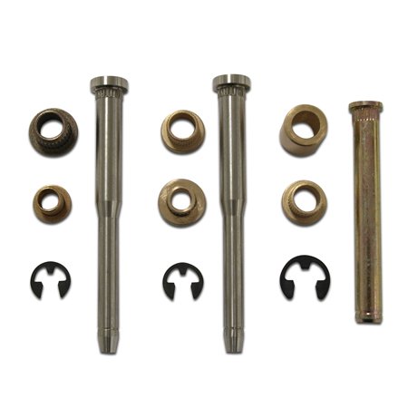 National Parts and Abrasives Front Door Hinge Kit (Dodge Full Size Trucks '94-02, Dakota '94-04, Durango '98-03)(With Step Down Pins) Repairs Upper & Lower Hinges