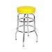 Richardson Seating Double Rung Backless Swivel Bar Stool with Chrome Frame, Yellow