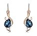 Thanksgiving Gift Rose gold plated blue stone diamond drop stud earrings for women jewelry christmas gifts