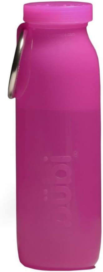 Bubi Silicone Water Bottle, 22 oz in Pink