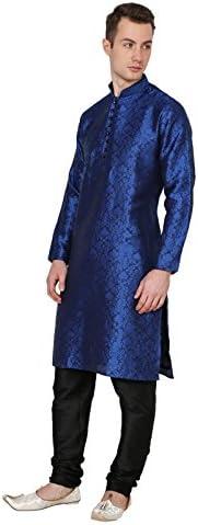 Shri India Indian Bollywood Wear Men's Royal Blue Kurta Pajama Set Cultural Dress